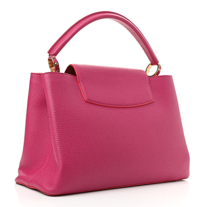 Louis Vuitton Taurillon Capucines MM Hibiscus Flamingo 3 of 12
