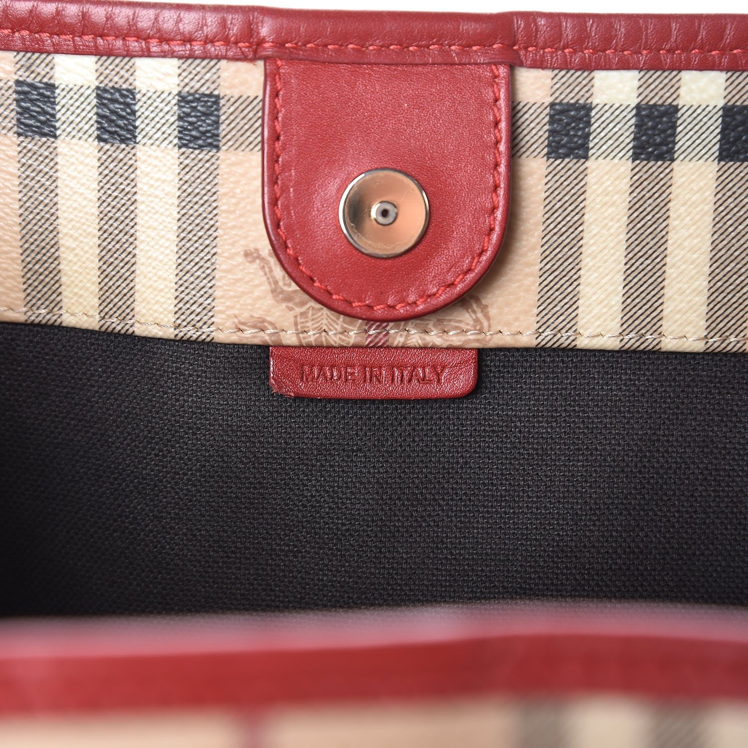 Burberry Haymarket Check Small Canterbury Tote Military Red 7 of 9