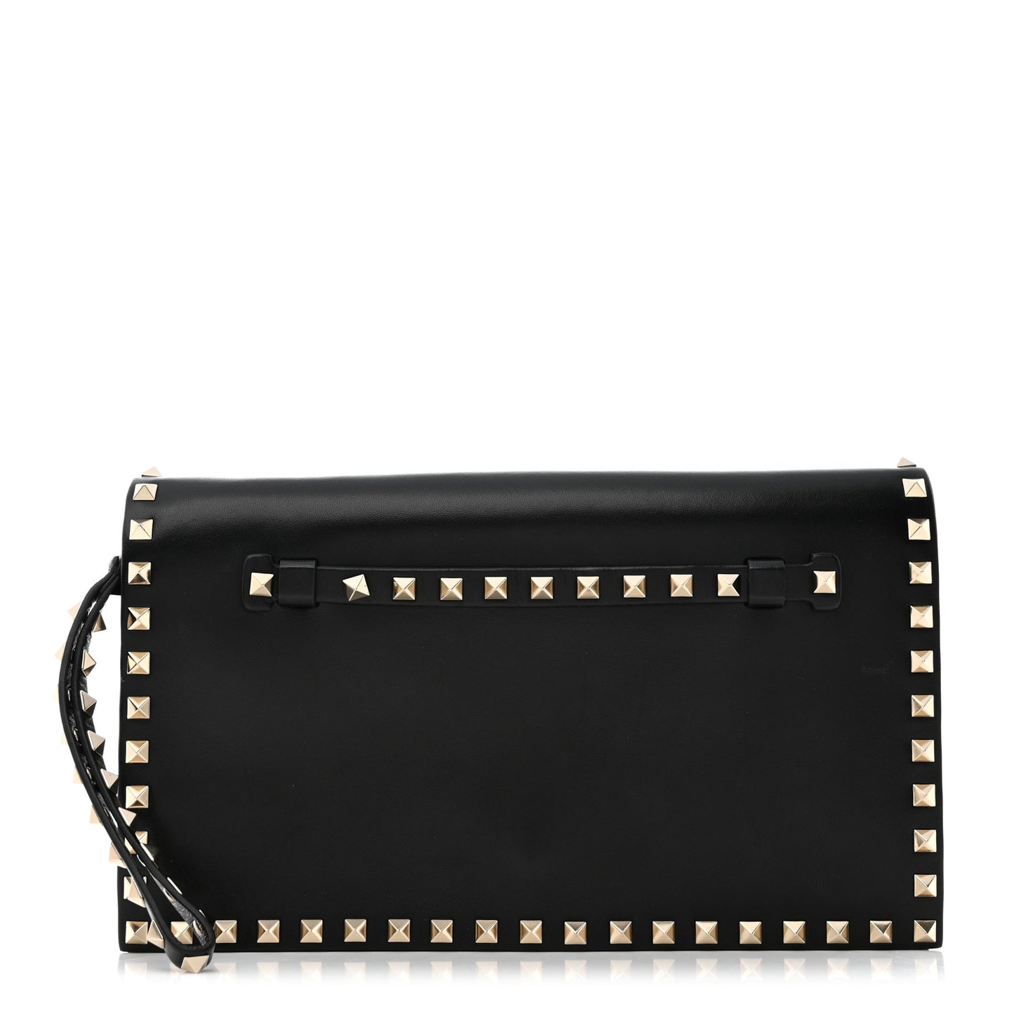 Nappa Rockstud Wristlet Clutch Black