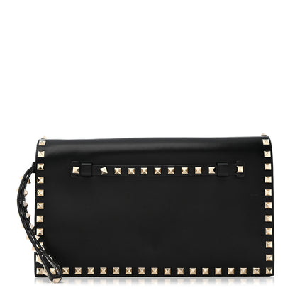 Valentino Garavani Nappa Rockstud Wristlet Clutch Black 1 of 7