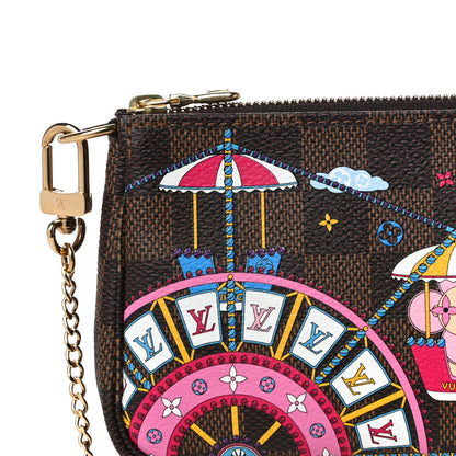 Louis Vuitton Damier Ebene 2020 Christmas Animation Big Wheel Mini Pochette Accessories Rose Ballerine 10 of 11