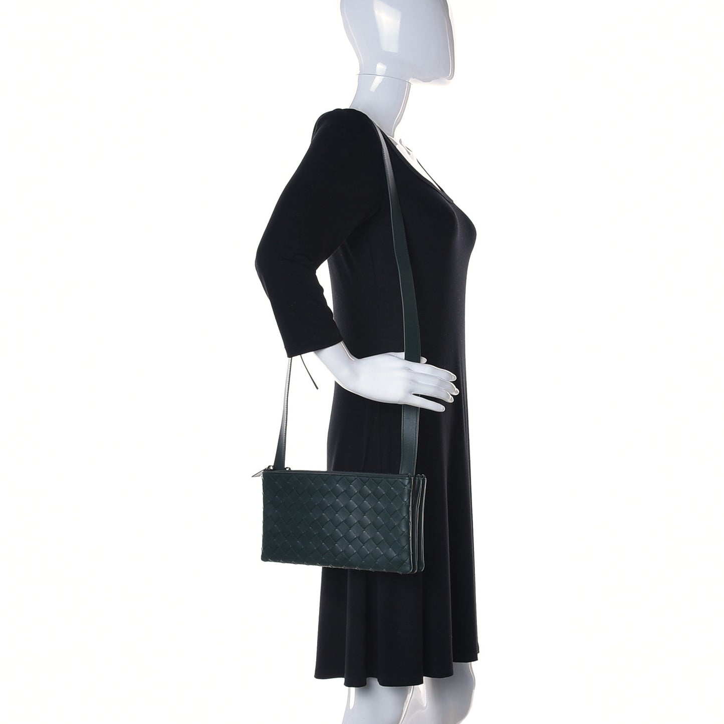Nappa Intrecciato Triple Zip Messenger Bag Bottle