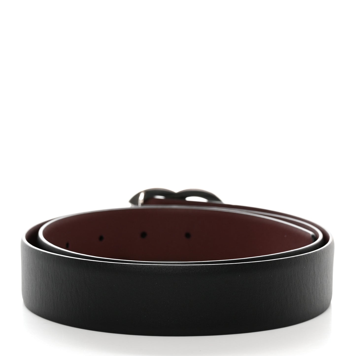 Calfskin CC Reversible Belt 85 34 Black Burgundy