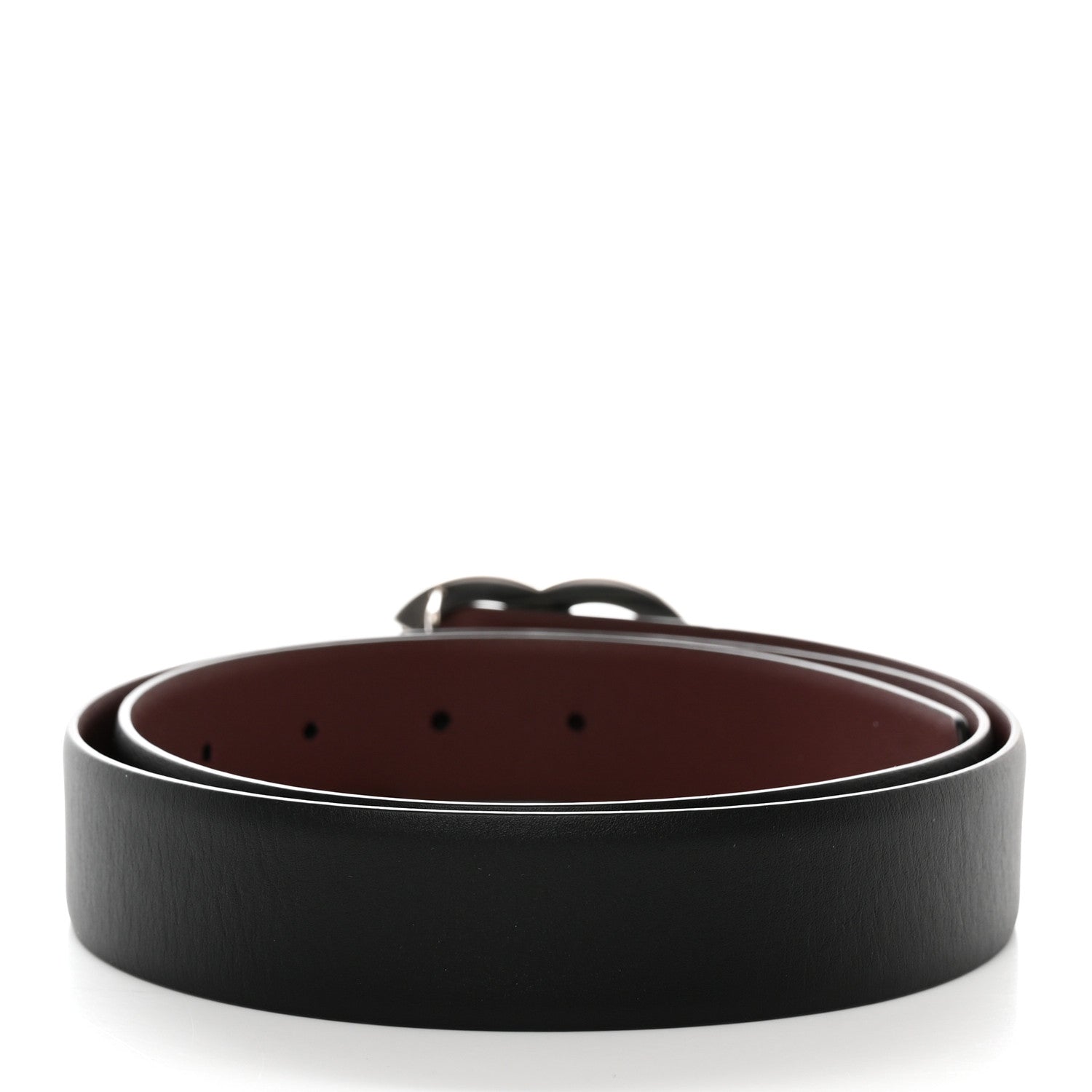 Chanel Calfskin CC Reversible Belt 85 34 Black Burgundy 3 of 6