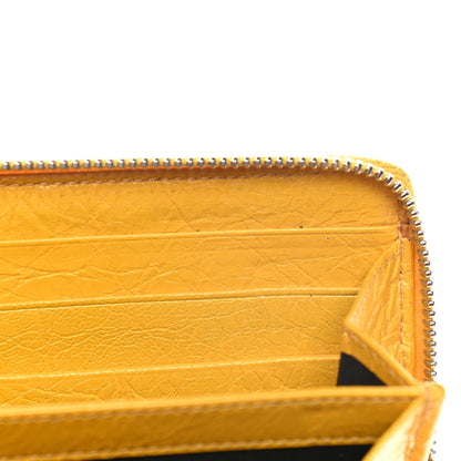 Balenciaga Agneau Classic Silver Hardware Continental Zip Around Jaune Epi 17 of 19