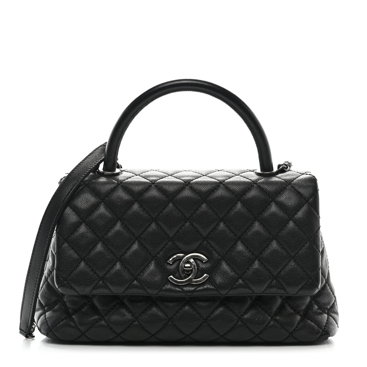 Chanel Caviar Quilted Small Coco Handle Flap Black 1 of 12