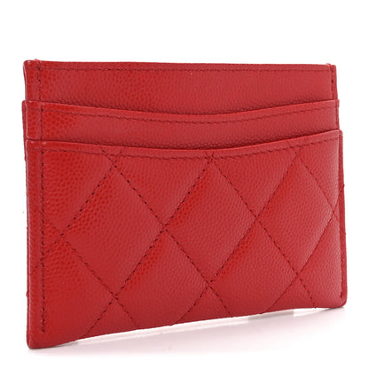 Chanel Caviar Quilted Card Holder Red 3 of 9