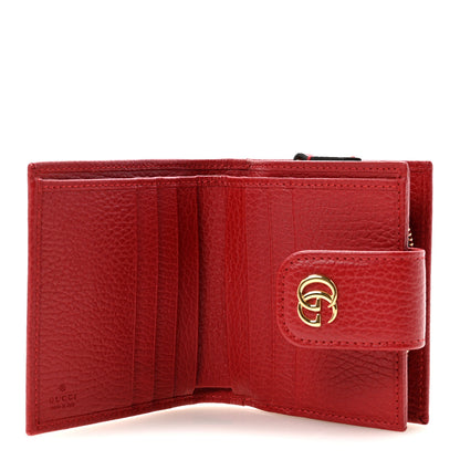 Gucci Dollar Calfskin GG Marmont French Wallet Hibiscus Red 5 of 7