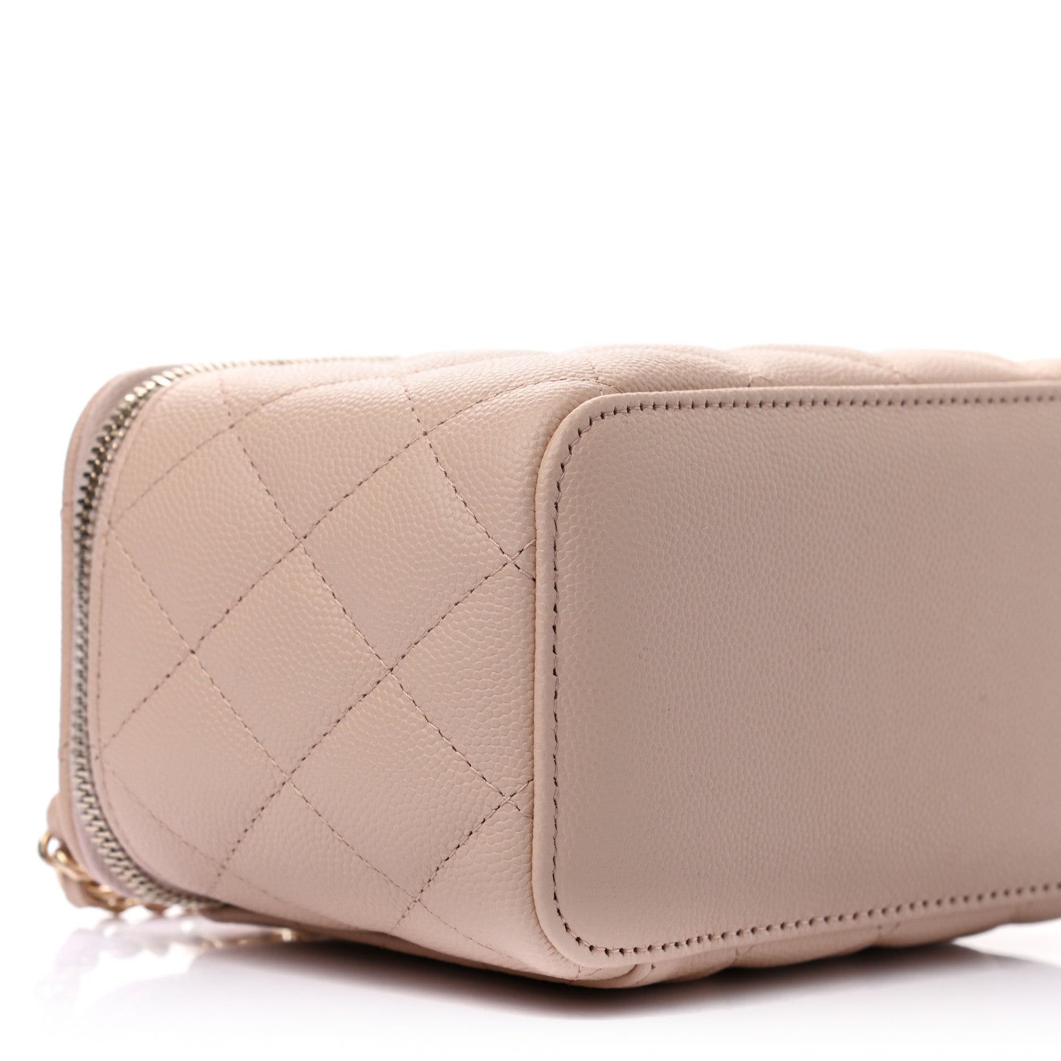 Chanel Caviar Quilted Small Vanity Case With Chain Light Beige 8 of 9