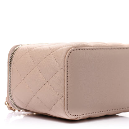 Chanel Caviar Quilted Small Vanity Case With Chain Light Beige 8 of 9