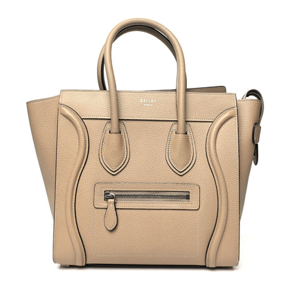 Celine Drummed Calfskin Micro Luggage Dune 1 of 10