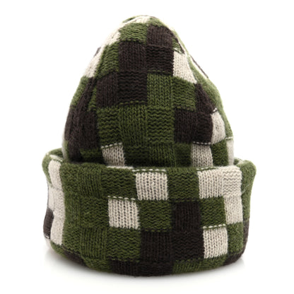 Louis Vuitton Wool Damoflage Beanie Hat Green 6 of 8