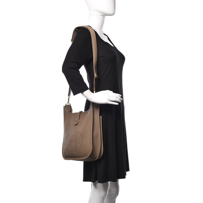 Hermes Taurillon Clemence Evelyne III PM Etoupe 2 of 9