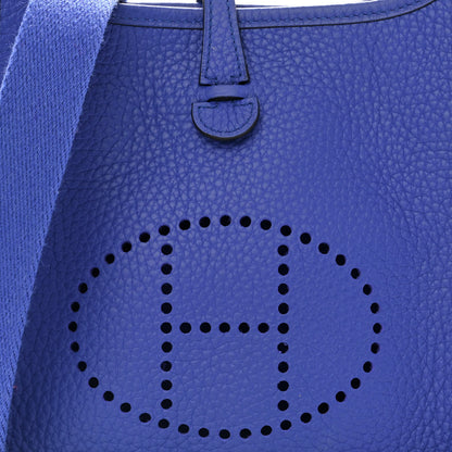 Hermes Taurillon Clemence Evelyne TPM Bleu Electrique 7 of 11