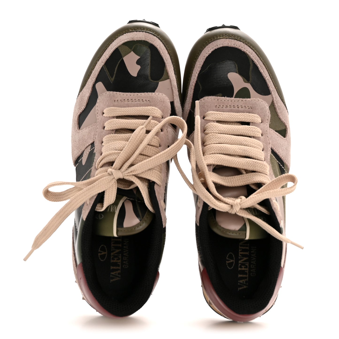 Nappa Suede Camouflage Womens Rockrunner Sneakers 35.5 Army Green