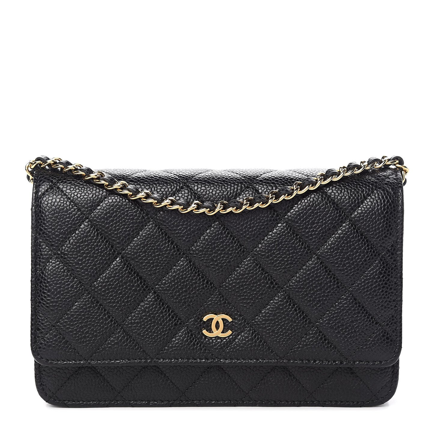Caviar Quilted Wallet On Chain WOC Black