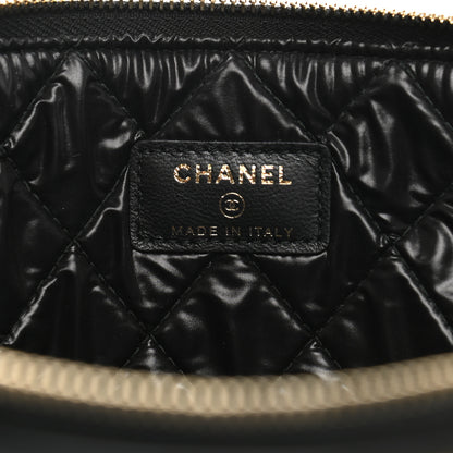 Chanel Lambskin Quilted Large Boy Zip Pouch Black 6 of 8
