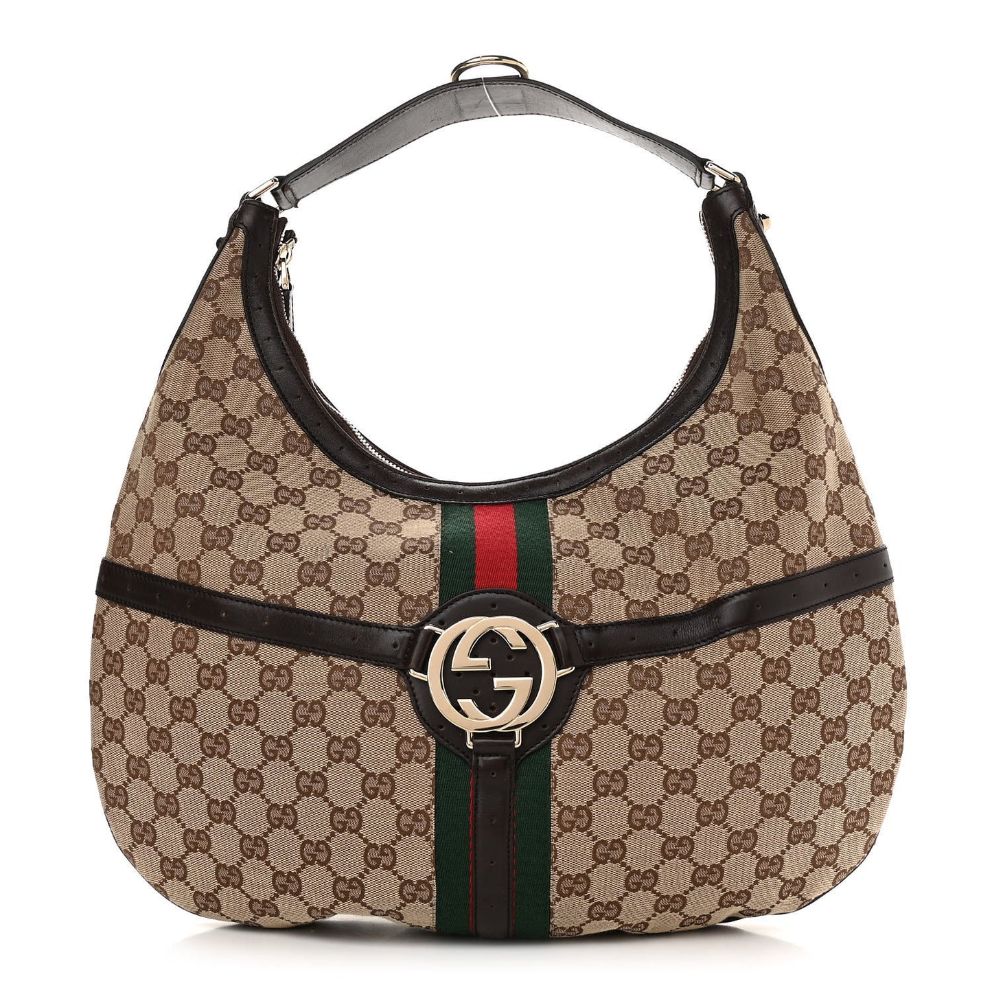 Monogram Web GG Reins Hobo Brown