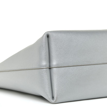 Saint Laurent Metallic Calfskin Large Shopping Tote Silver 6 of 17
