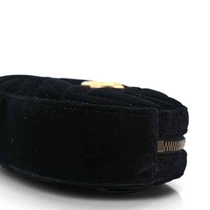 Gucci Velvet Matelasse GG Marmont Belt Bag 75 30 Black 9 of 12