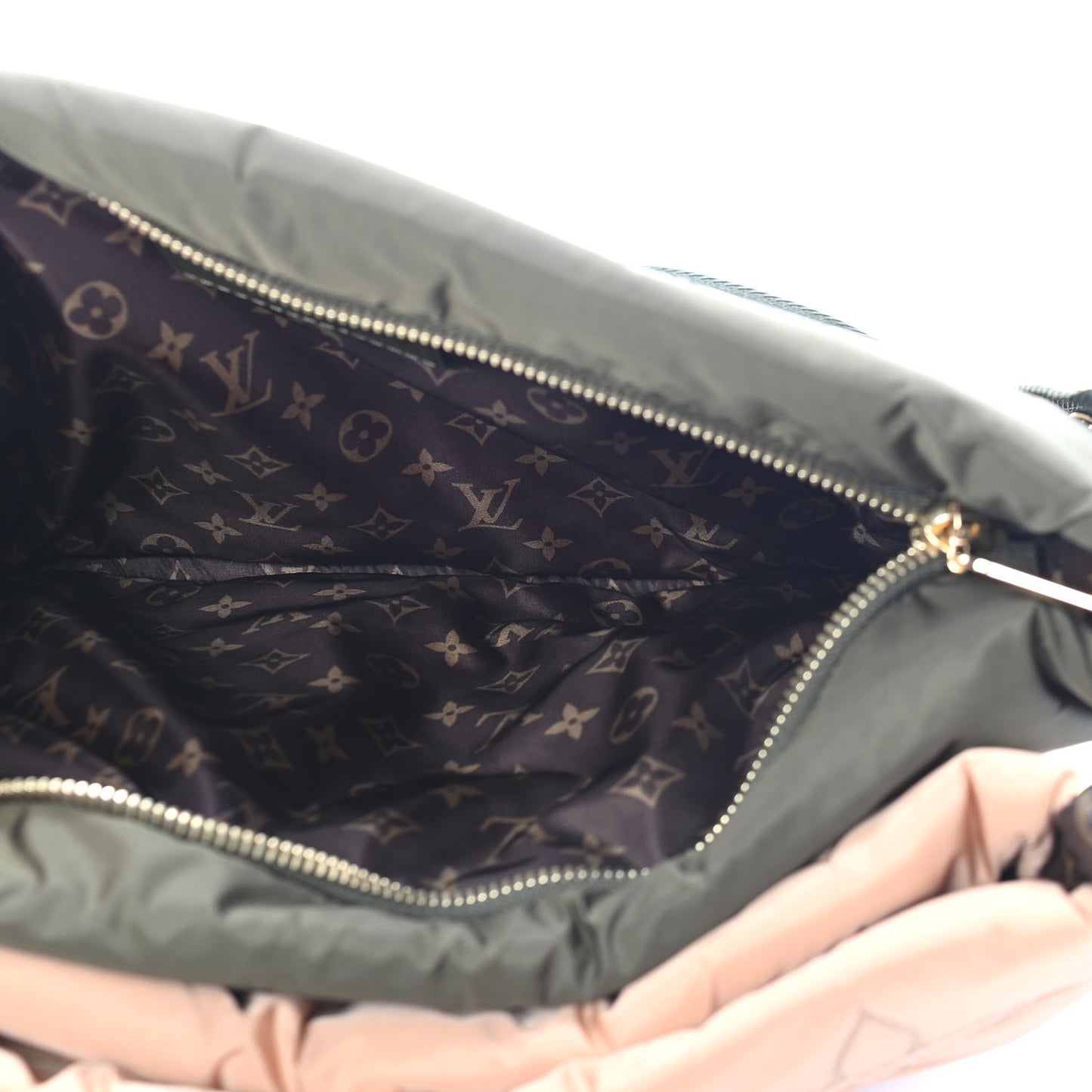 Econyl Monogram Pillow Maxi Multi Pochette Accessories Kaki Beige