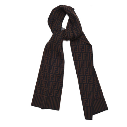 Fendi Wool FF Print Scarf Black 1 of 5