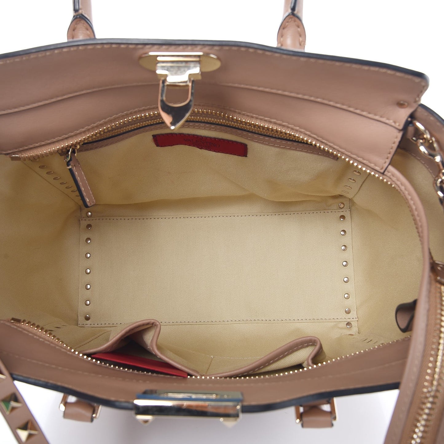 Vitello Rockstud Double Handle Tote Alpaca