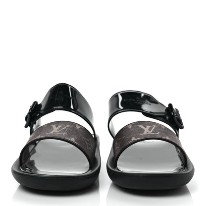 Louis Vuitton Monogram Sunbath Flat Mule Sandals 37 Black 2 of 7