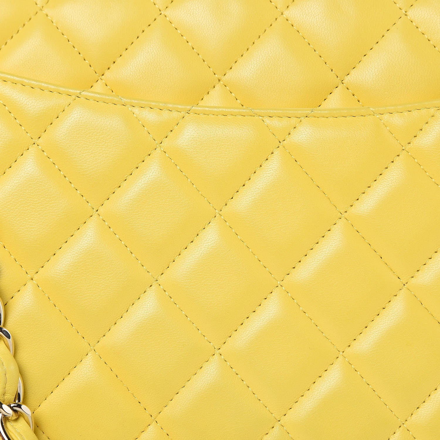 Chanel Lambskin Quilted Maxi Double Flap Yellow 11 of 12