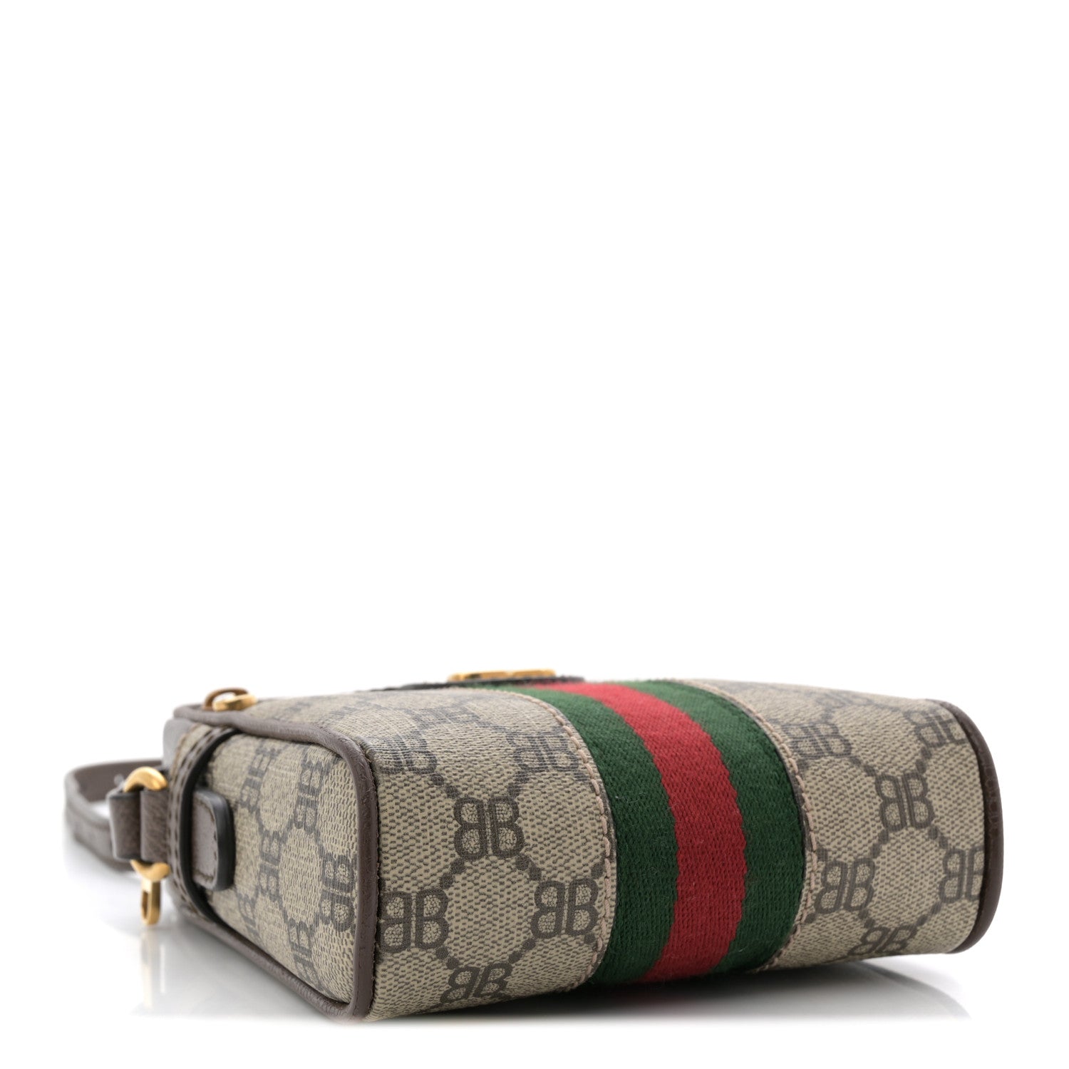 Gucci X BALENCIAGA BB Supreme Monogram Web Mini Ophidia Messenger Beige New Acero 4 of 11
