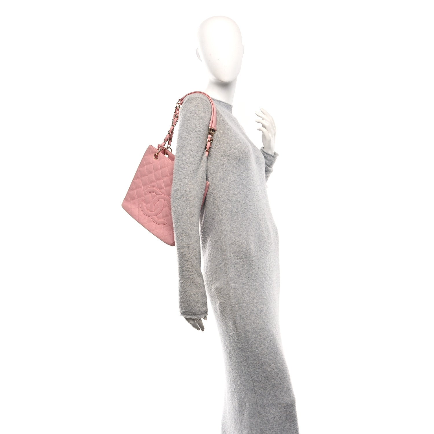 Chanel Caviar Quilted Petit Shopping Tote PST Pink 2 of 10