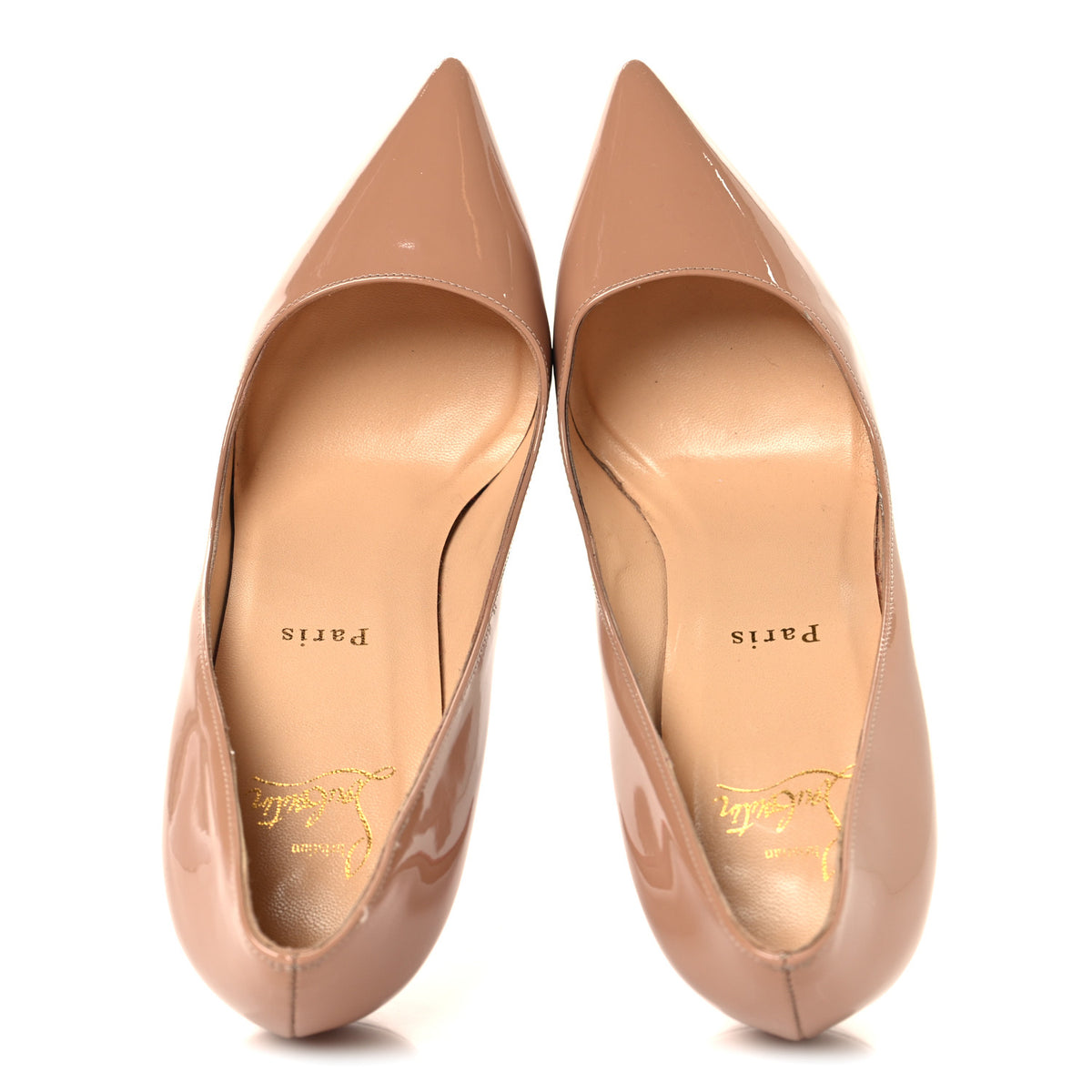 Christian Louboutin Patent Pigalle Plato 120 Pumps 39 Nude 2 of 10