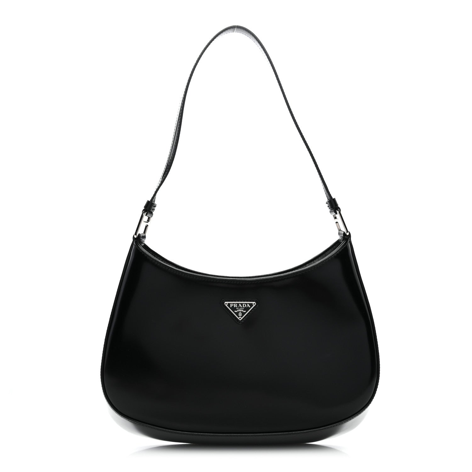 Prada Spazzolato Cleo Shoulder Bag Black 1 of 11