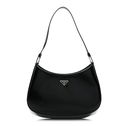 Prada Spazzolato Cleo Shoulder Bag Black 1 of 11