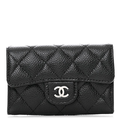 Chanel Caviar Quilted Flap Card Holder Wallet Black 1 of 9