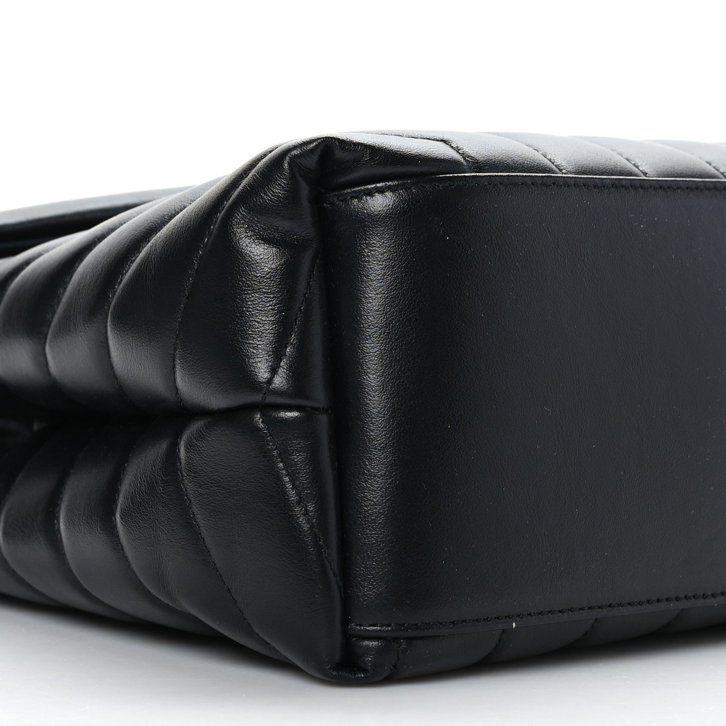 Calfskin Y Quilted Monogram Medium Loulou Chain Satchel Black