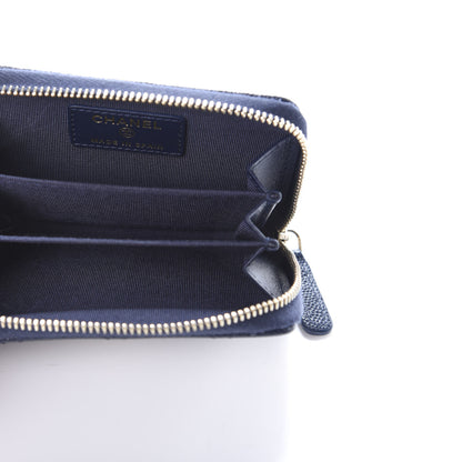Chanel Caviar Quilted Zip Coin Purse Dark Blue 5 of 7