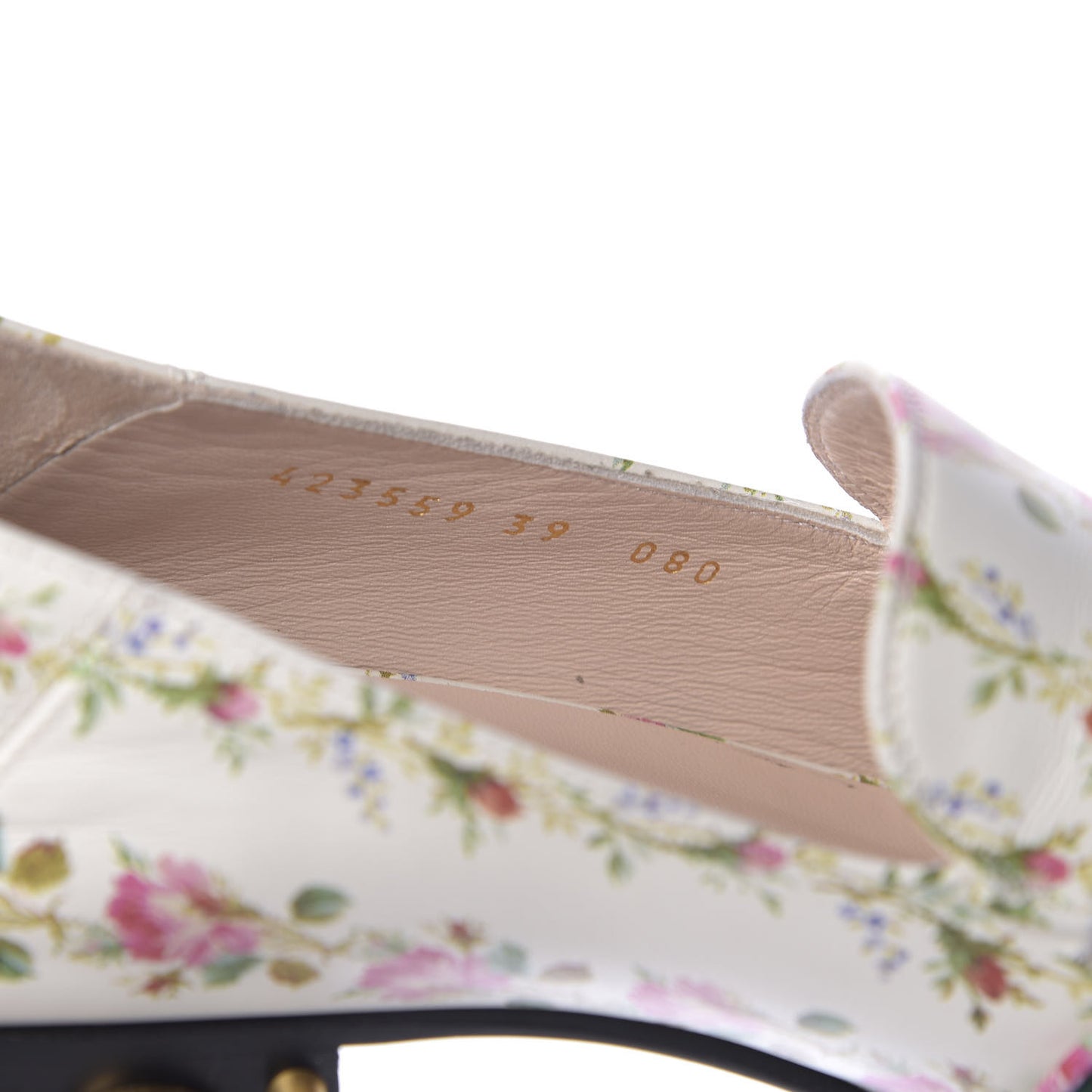 Calfskin Web Pearl Floral Embellished Peyton Loafer 39 White Multicolor