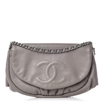 Chanel Caviar Half Moon Wallet On Chain WOC Light Grey 1 of 11