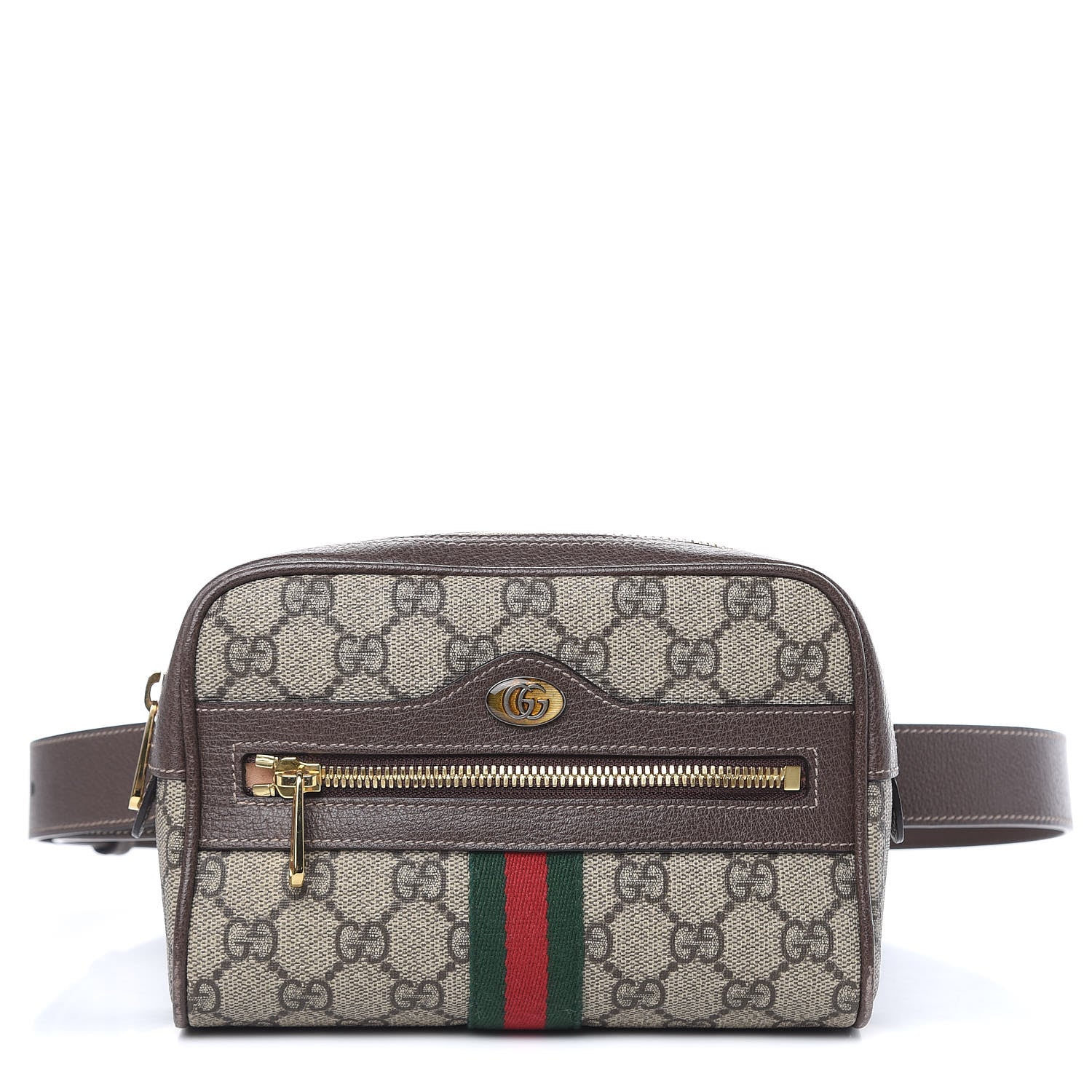 Gucci GG Supreme Monogram Web Small Ophidia Belt Bag 95 38 Dark Brown 1 of 9