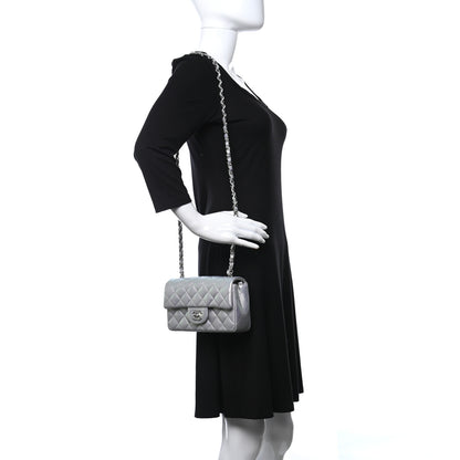 Chanel Iridescent Calfskin Quilted Mini Rectangular Flap Light Purple 2 of 10