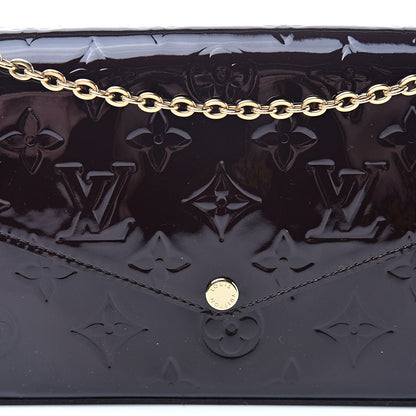 Louis Vuitton Vernis Pochette Felicie Chain Wallet Amarante 11 of 15