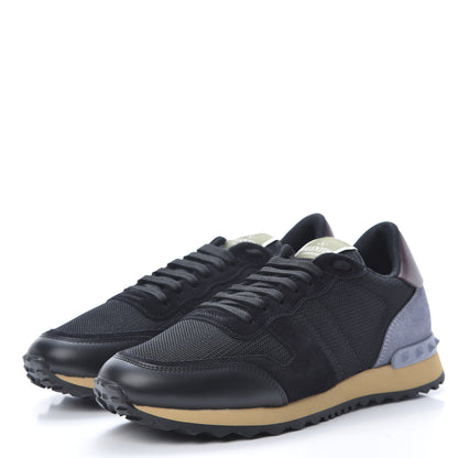 Valentino Garavani Nylon Suede Womens Rockrunner Sneakers 40 Black Multicolor 3 of 8