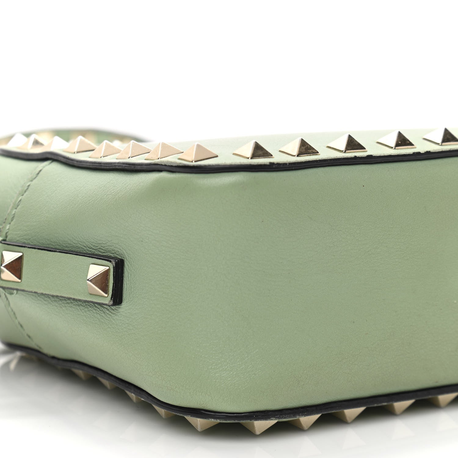 Valentino Garavani Calfskin Rockstud Camera Crossbody Bag Powder Green 9 of 10