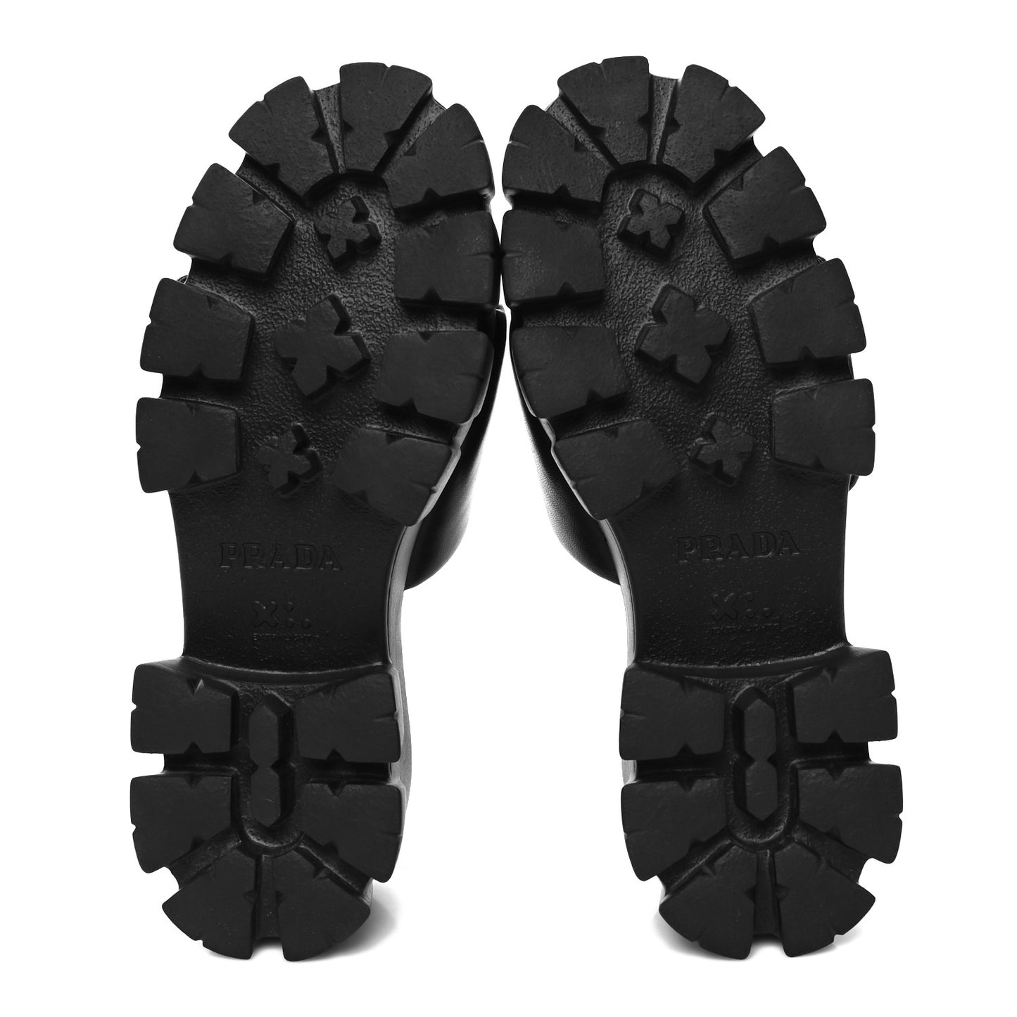 Nappa Soft Padded Metal Triangle Logo Monolith 55mm Slide Sandals 39 Black
