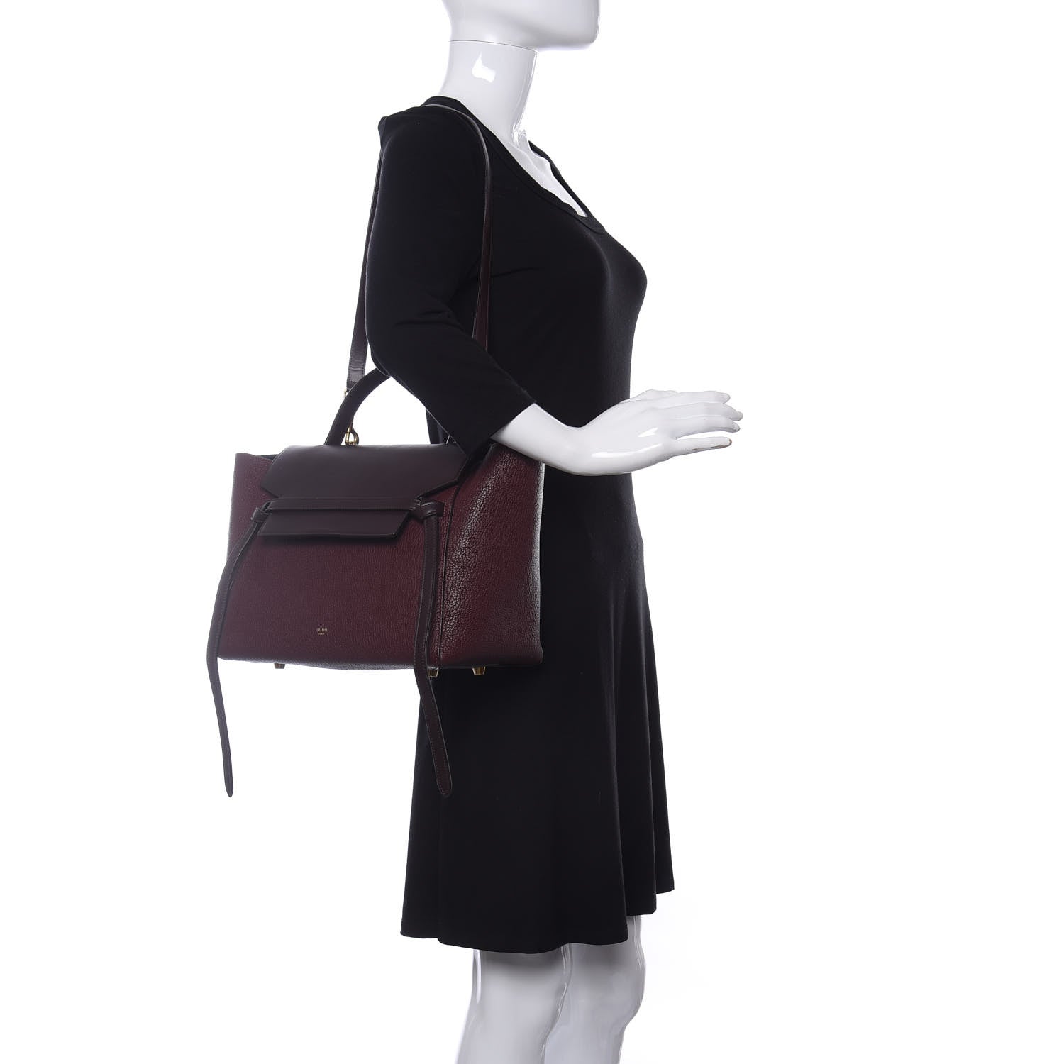 Celine Goatskin Smooth Calfskin Mini Belt Bag Burgundy 2 of 9