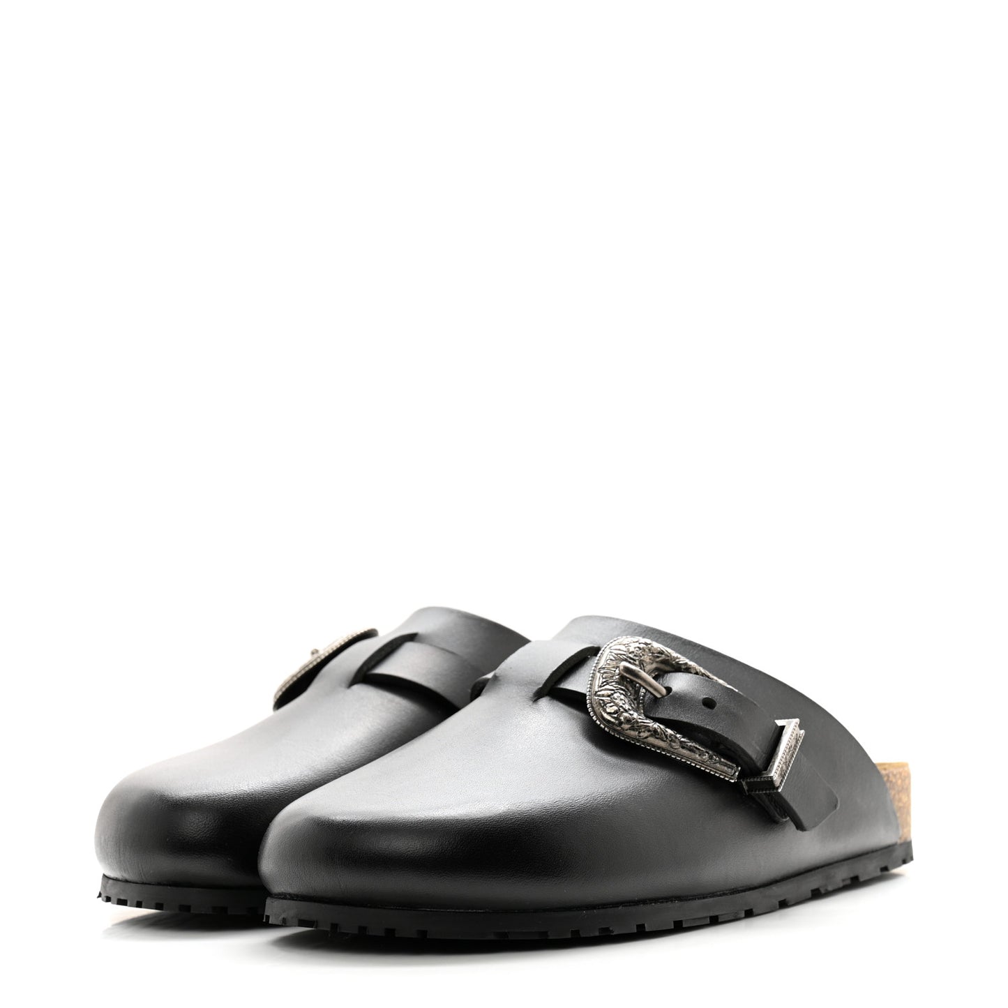 Calfskin Buckle Jimmy Clog 38.5 Black