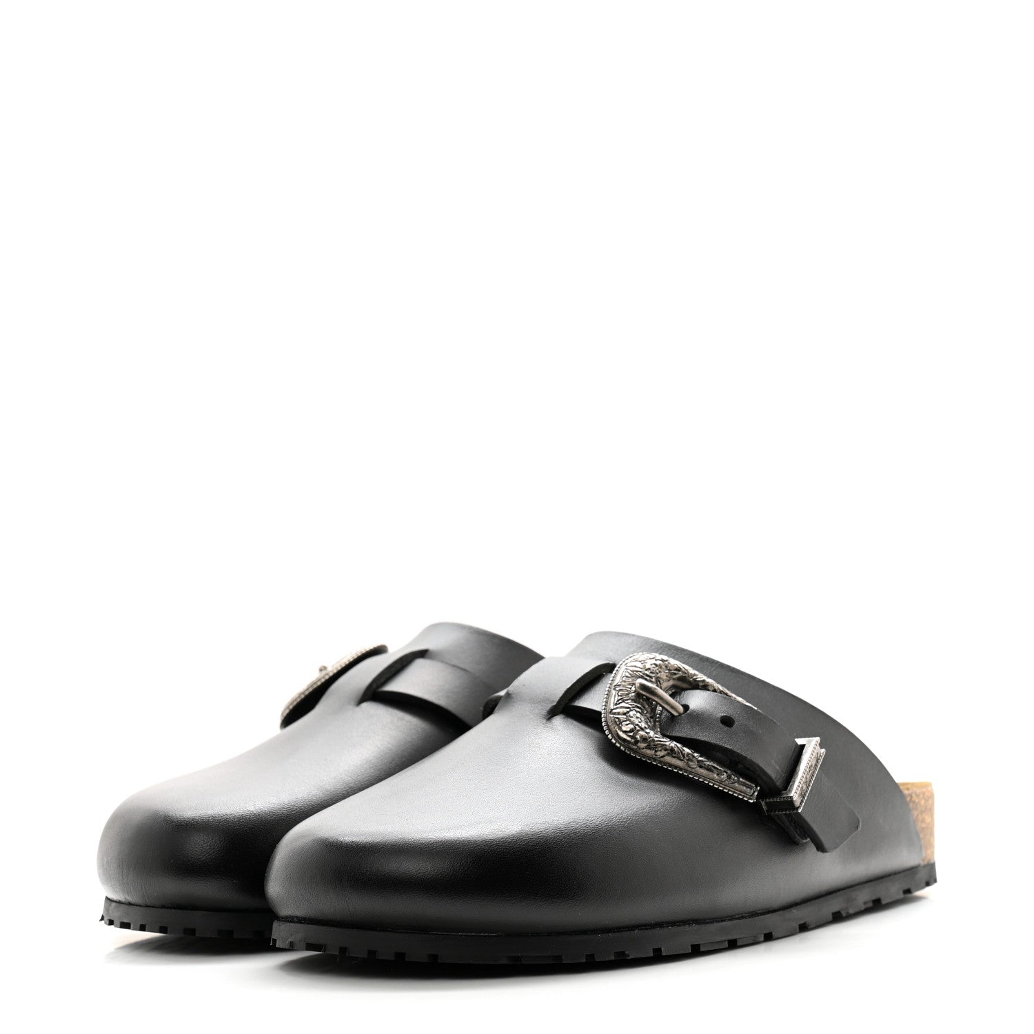 Saint Laurent Calfskin Buckle Jimmy Clog 38.5 Black 3 of 11