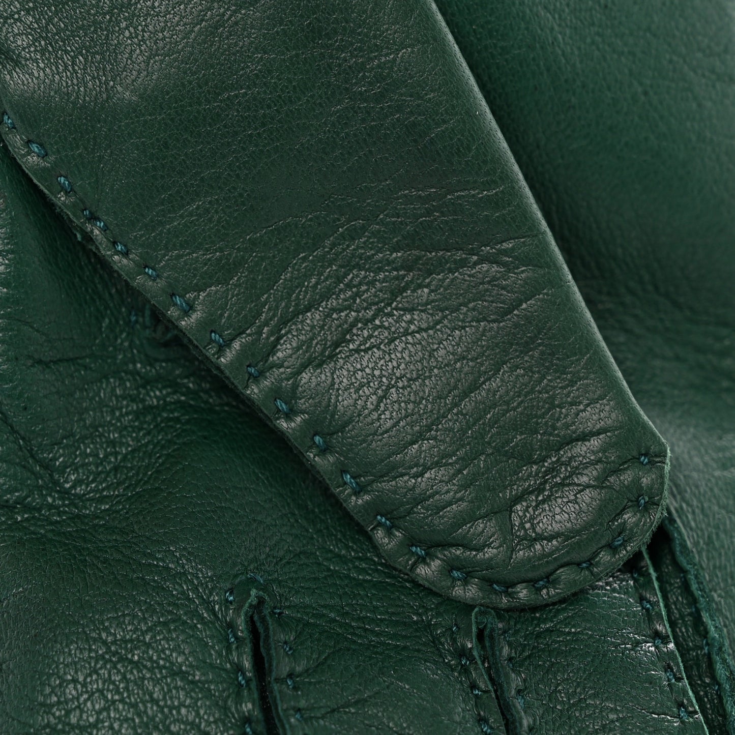 Calfskin Gloves With Buckle M Green Pink
