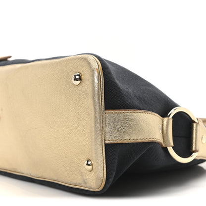 Saint Laurent Metallic Calfskin Canvas Large Muse Black Gold 12 of 12